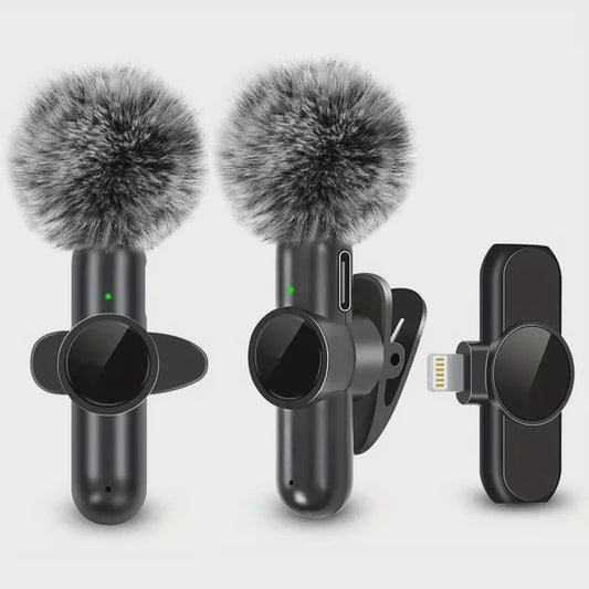 Draadloze Lavalier Microfoon met Windkap - Mini Clip-on voor Smartphone Vlog & Live Streaming