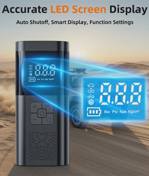 Draadloze Draagbare Bandenpomp met Drukmeter - Compacte Luchtcompressor voor Auto, Fiets & Meer