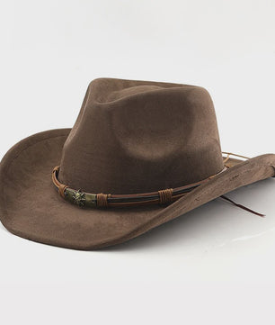 Vintage Suède Western Cowboyhoed voor Heren en Dames - Stijlvolle Jazz Hoed voor Outdoor en Reizen