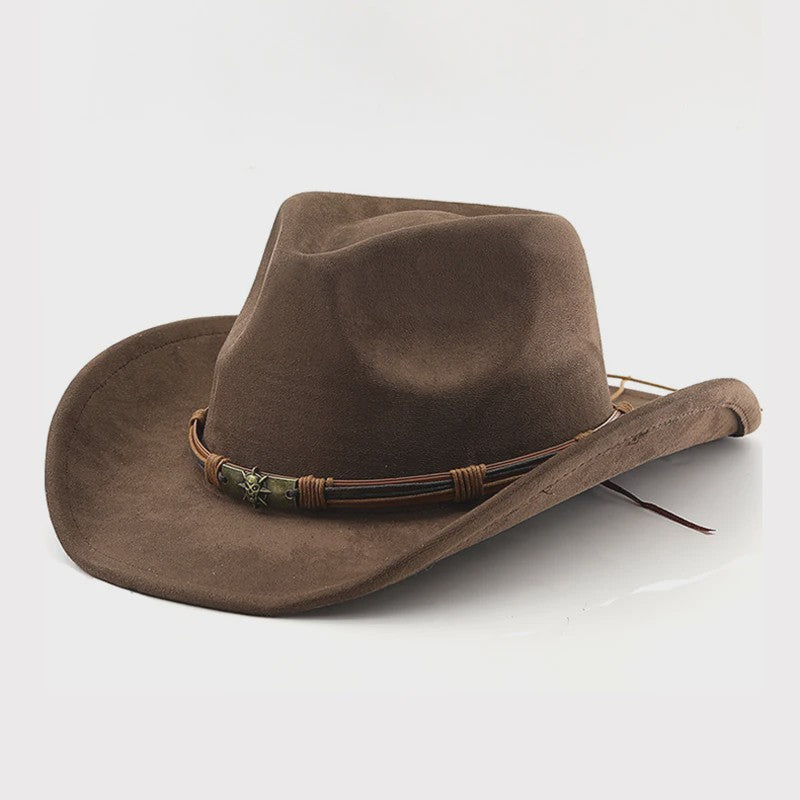 Vintage Suède Western Cowboyhoed voor Heren en Dames - Stijlvolle Jazz Hoed voor Outdoor en Reizen