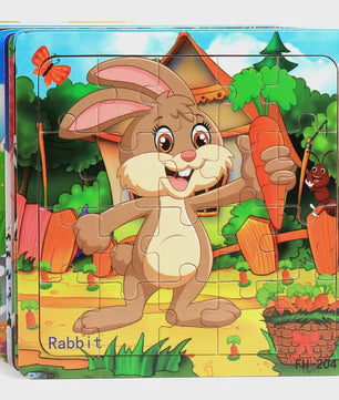 Houten 3D Puzzel Set - 20 Stuks - Dieren & Voertuigen - Educatief Montessori Speelgoed voor Kinderen 3-6 Jaar