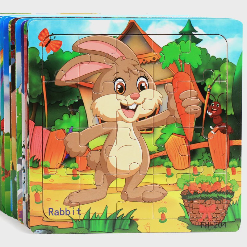 Houten 3D Puzzel Set - 20 Stuks - Dieren & Voertuigen - Educatief Montessori Speelgoed voor Kinderen 3-6 Jaar