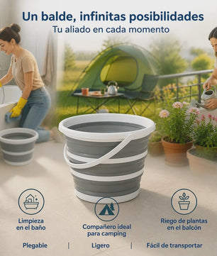 Opvouwbare Emmer 10L - Draagbaar, Multifunctioneel voor Auto, Huis, Camping & Tuin