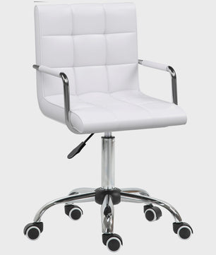 HOMCOM desk Chair armchair manager pivoting height adjustable white padding synthetic coating