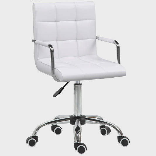 HOMCOM desk Chair armchair manager pivoting height adjustable white padding synthetic coating