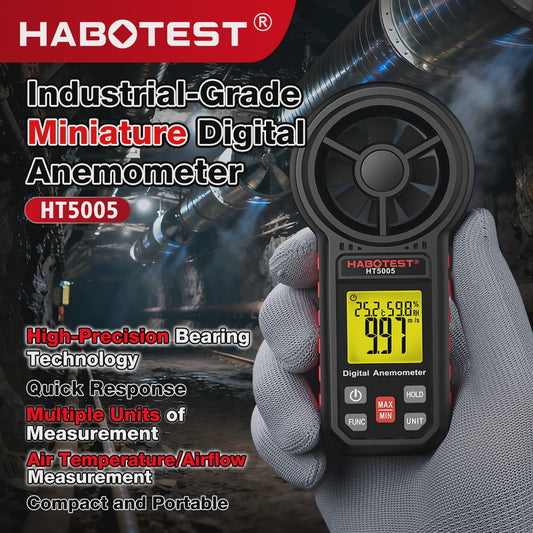 Digitale Anemometer HT5005 - Nauwkeurige Windmeter & Temperatuurmeter