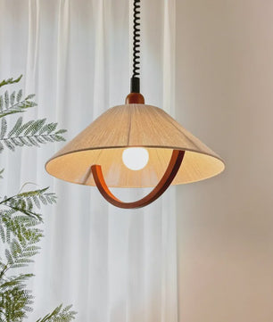 Wabi Sabi Houten Hanglamp - Retro Stijl Verlichting voor Woonkamer, Eetkamer & Slaapkamer