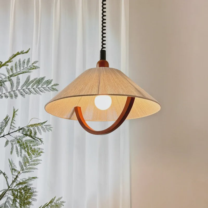 Wabi Sabi Houten Hanglamp - Retro Stijl Verlichting voor Woonkamer, Eetkamer & Slaapkamer