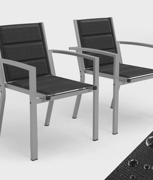 Set van 2 Devoko Tuinstoelen - Weerbestendig Aluminium, Ideaal voor Tuin, Balkon & Camping