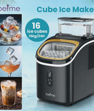 LOEFME Draagbare IJsmachine - 15kg/24u, Snel IJs Maken in 6-13 Minuten