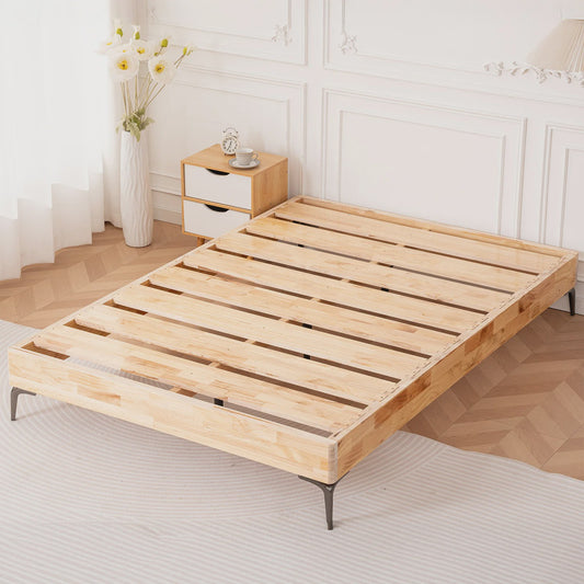 Massief Grenen Houten Bed 140x200cm met Lattenbodem en Opbergruimte - Moderne Stijl