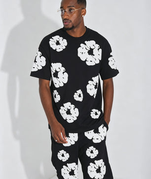 Zomer Hip Hop Print Korte Mouw Set - Casual Outfit & Familie Matching