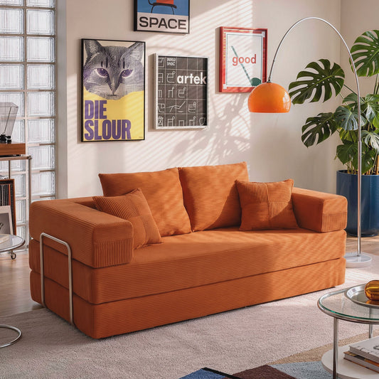 Opvouwbare Sofa Bed 200cm XXL - Modulair Gastenbed met Corduroy & Memory Foam