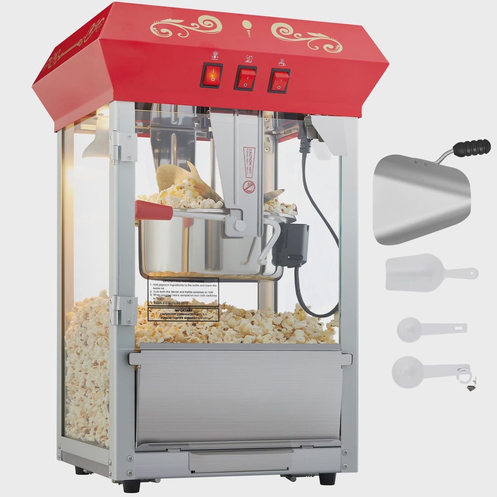 Professionele Popcorn Machine 8oz - Snel & Makkelijk Popcorn Maken