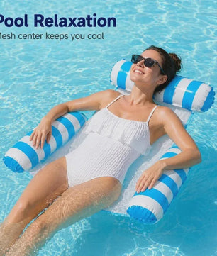 Opblaasbare Watermat & Relaxstoel met Rugleuning - Zomerse Zwembad & Vakantie Fun