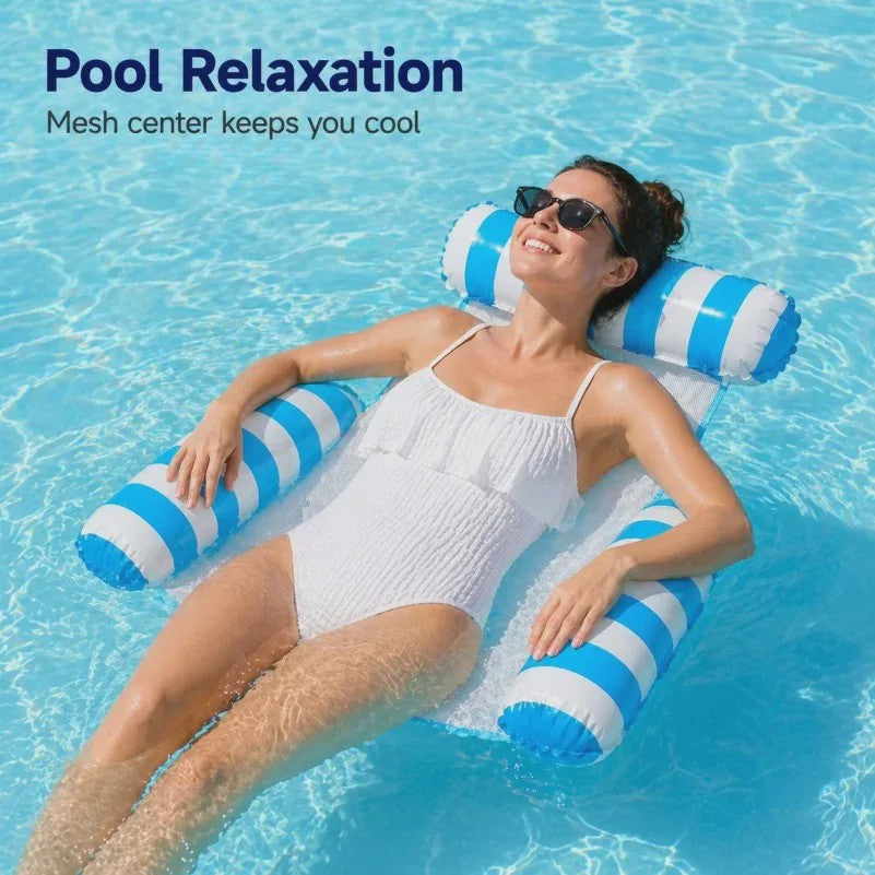 Opblaasbare Watermat & Relaxstoel met Rugleuning - Zomerse Zwembad & Vakantie Fun