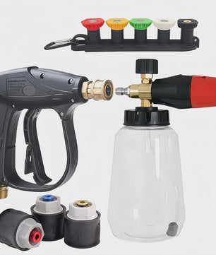 Hogedrukreiniger Pistool & Schuimkanon Kit met 1/4" Snelkoppeling en M22-14 Adapter