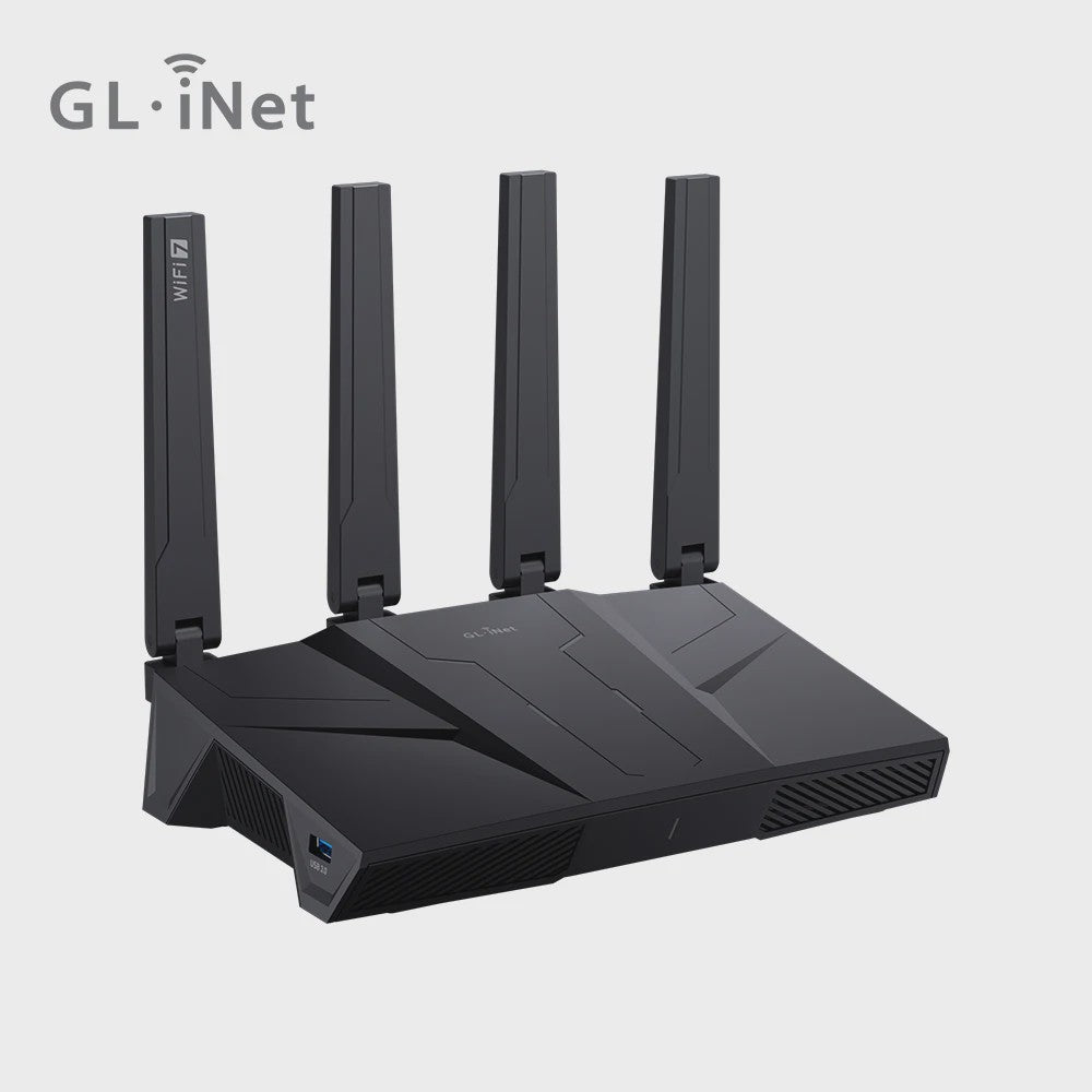 GL.iNet Flint 3 (BE9300) Tri-Band WiFi 7 Router: Ultrahoge Snelheid, Gaming & 5x 2.5G Poorten