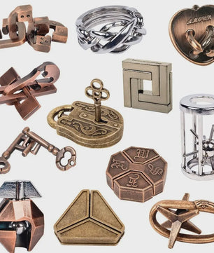 Klassieke Metalen IQ Puzzel Set - Uitdagende Breinbrekers voor Volwassenen
