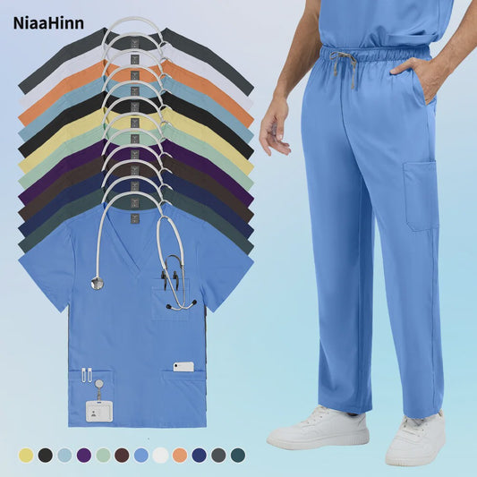 Niaahinn Heren Scrubs Set - Medische Werkkleding voor Ziekenhuis & Zorgprofessionals