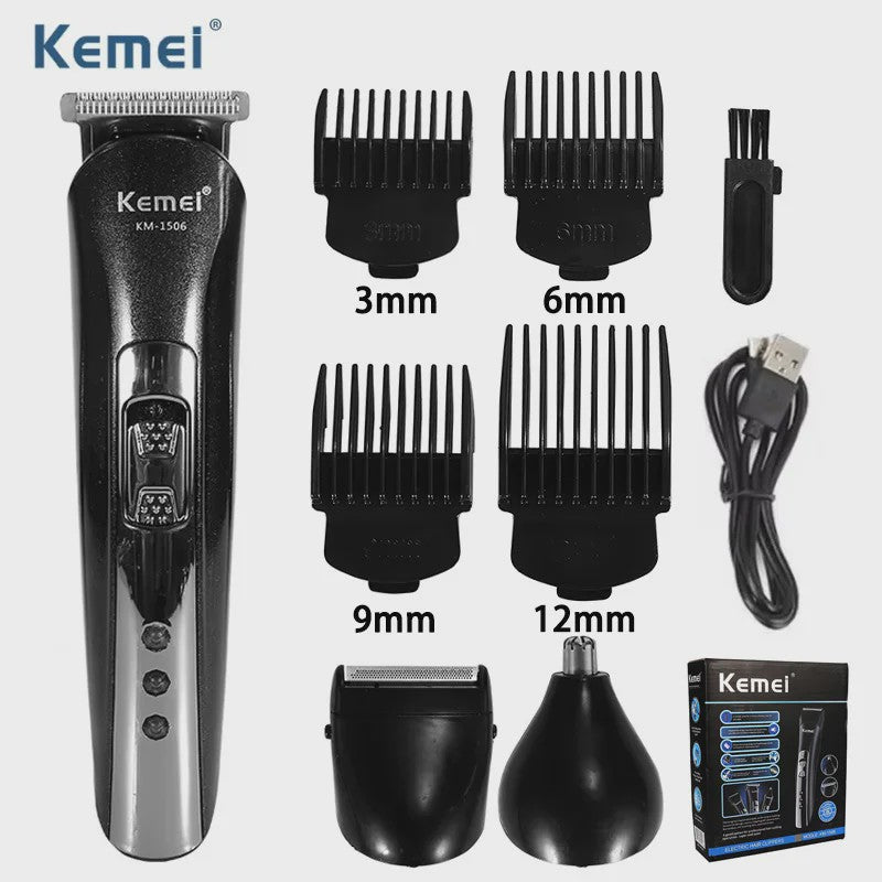 Kemei KM-1506 3-in-1 Oplaadbare Trimmer: Baard, Neus & Haar