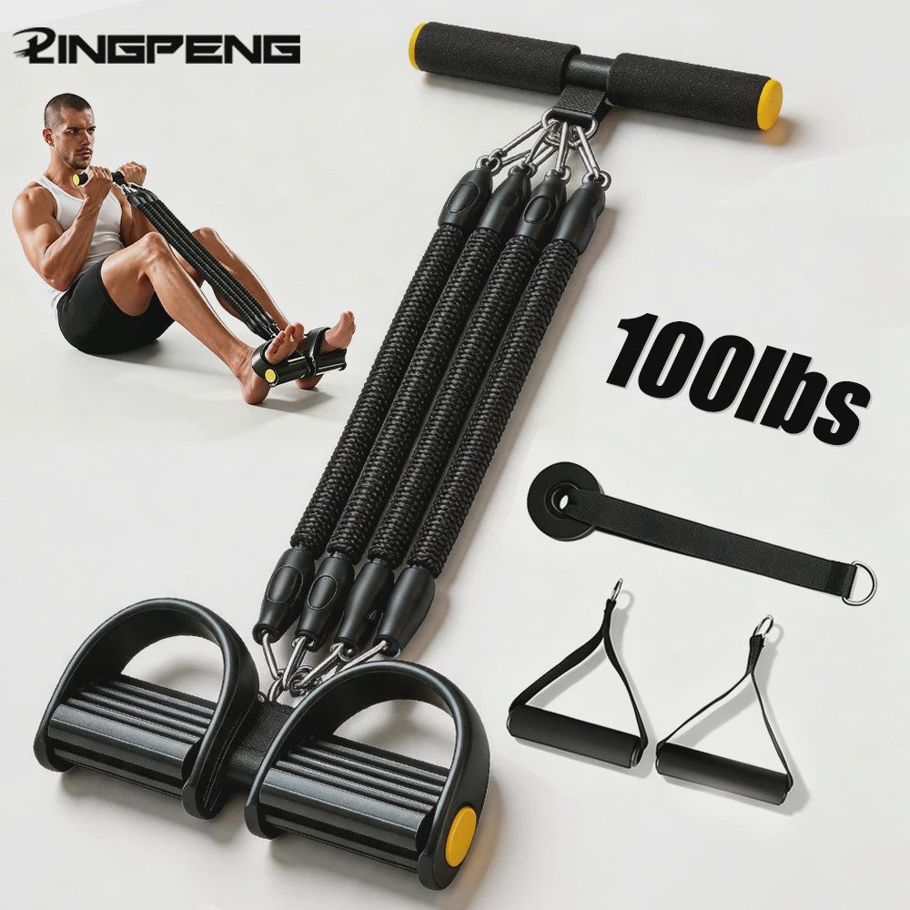 Pedal Resistance Band 50-100 LBS - Krachttraining & Buikspier Trainer