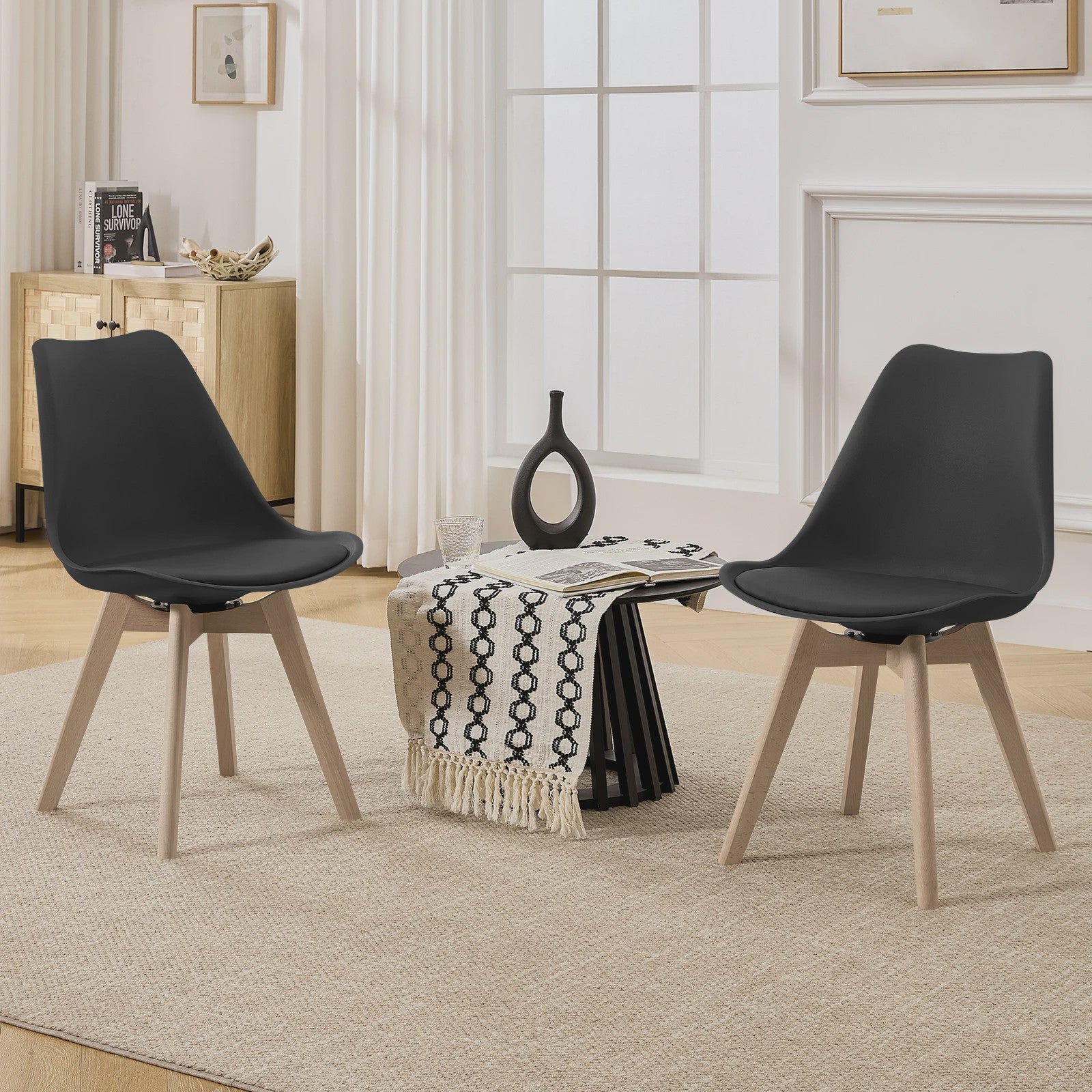 Set van 2 Ergonomische Draaistoelen 360° - Stijlvolle eetkamerstoelen met comfortabele zitting