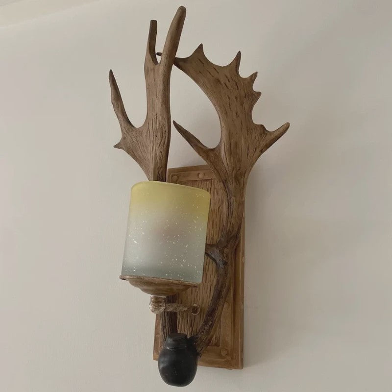 Retro Herten Gewei Wandlamp - Industriële Sfeer voor Woonkamer & Slaapkamer