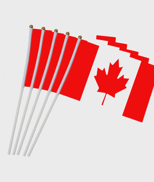 5x Canadese Vlaggetjes met Stokje - 14x21cm Mini Canada Vlaggen