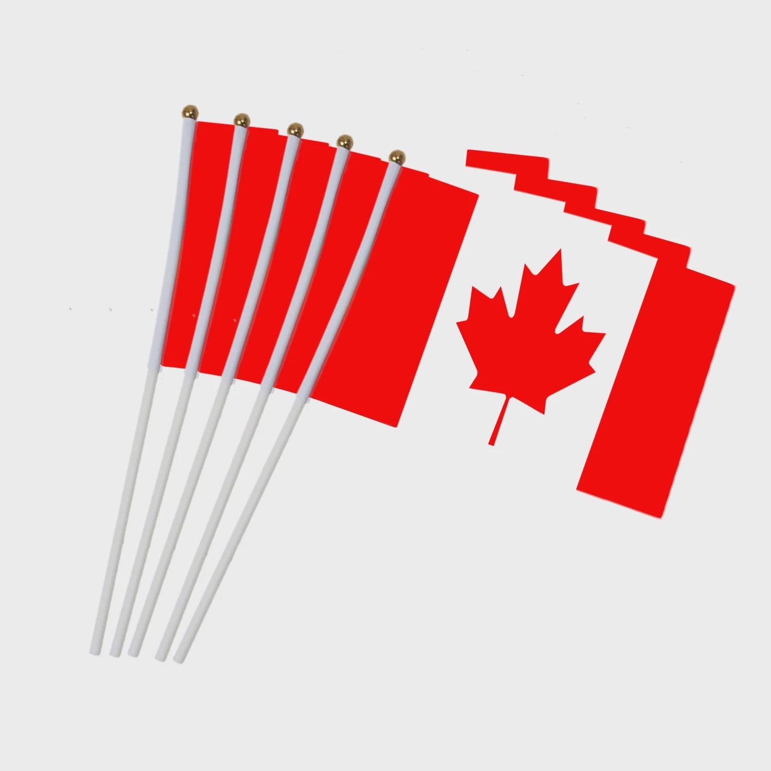 5x Canadese Vlaggetjes met Stokje - 14x21cm Mini Canada Vlaggen