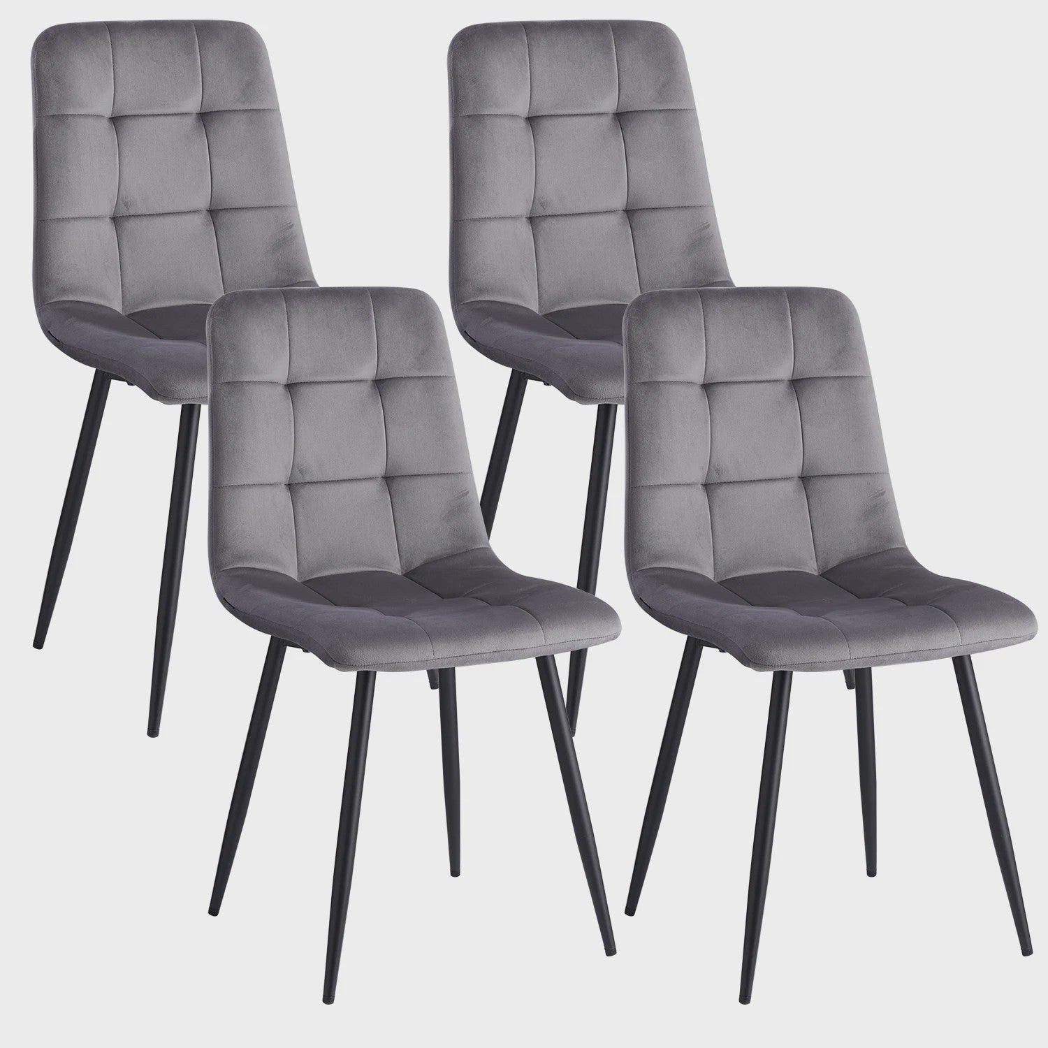 Moderne Velours Eetkamerstoelen (2/4/6 stuks) - Scandinavisch Design met Gevoerde Zitting