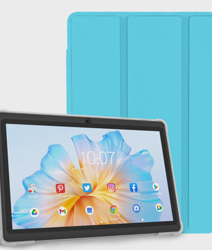 Pritom 7 Inch Tablet PC met Android 13, 4GB RAM, 32GB ROM en Lederen Hoes