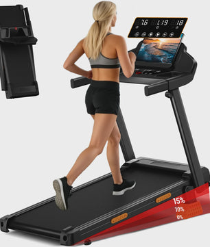UMAY Loopband 3.0HP met 15% Hellingshoek, Opvouwbaar, 180kg Draagvermogen & LED Display - Ideaal voor Thuis Workout