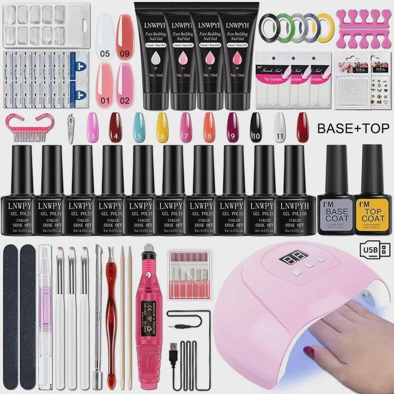 Complete Gel Nagellak Set met UV Lamp & Elektrische Vijl