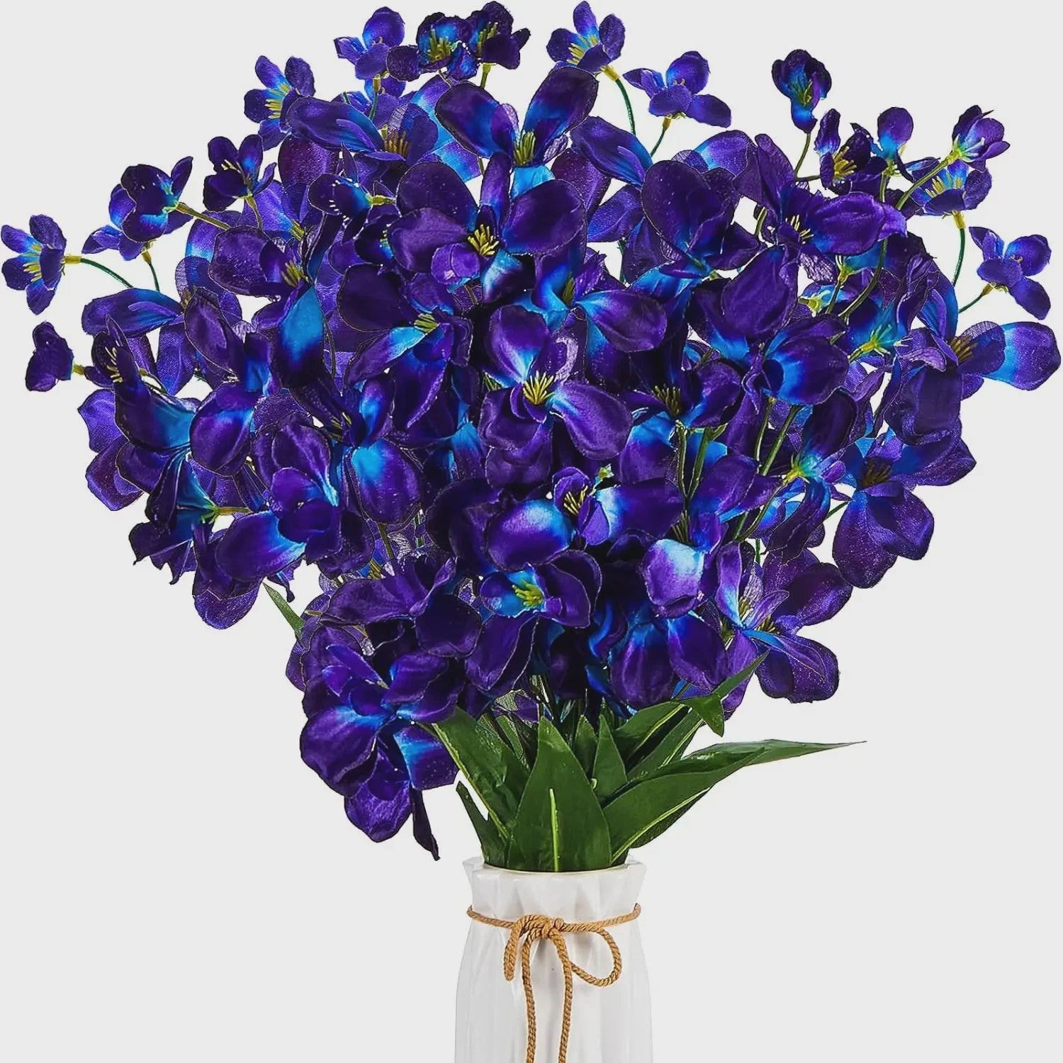 10x Kunstorchidee Stelen Paarsblauw - 27 Inch Zijdebloemen voor Bruiloft & Decoratie