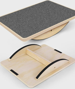 Houten Balansbord - Anti-slip Rocker & Wobble Board voor Fitness, Werkplek & Thuis