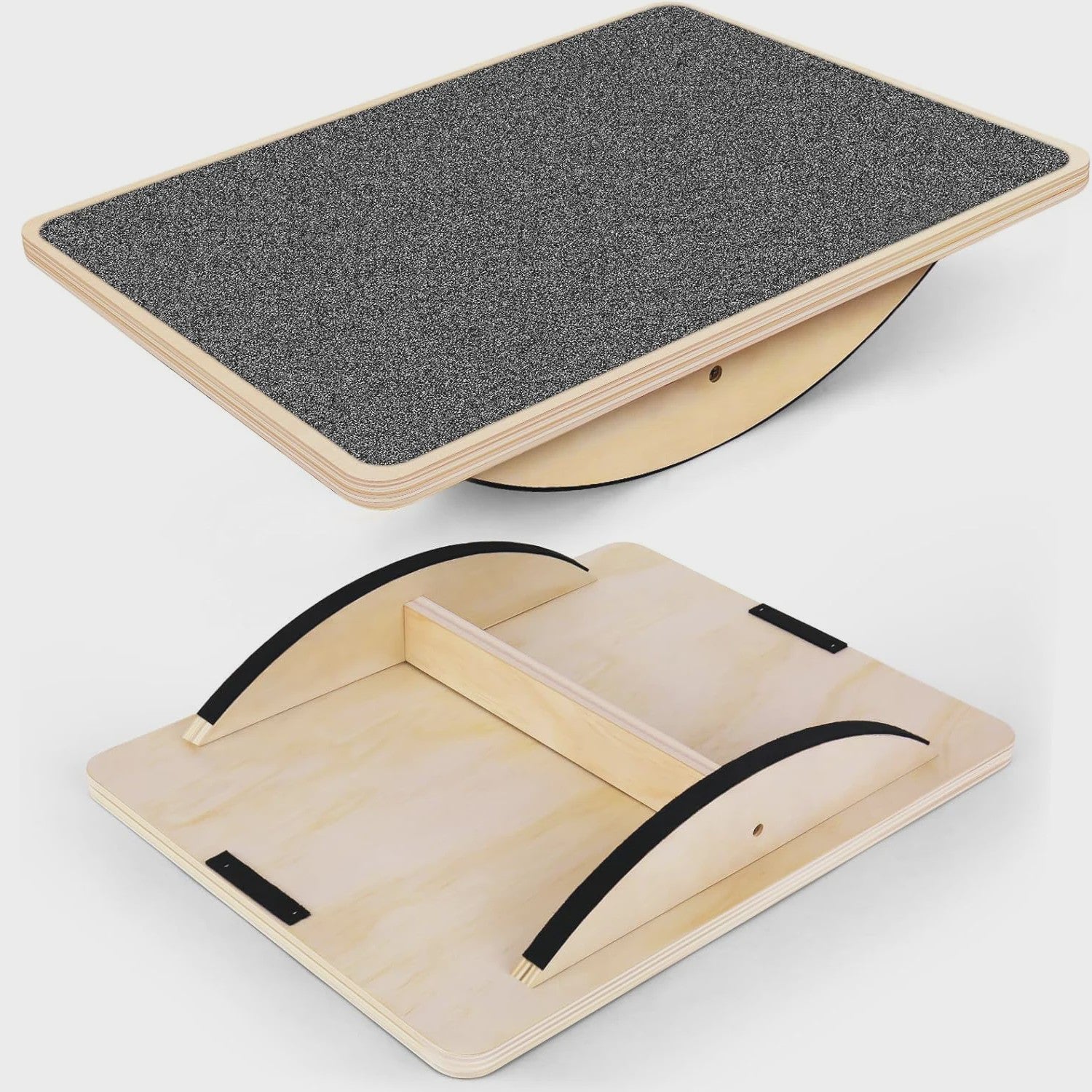Houten Balansbord - Anti-slip Rocker & Wobble Board voor Fitness, Werkplek & Thuis