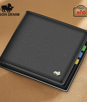 Luxe Heren Portemonnee van Bison Denim | Echt Leer, RFID, Muntvak & Kaarthouder (Model N4470)