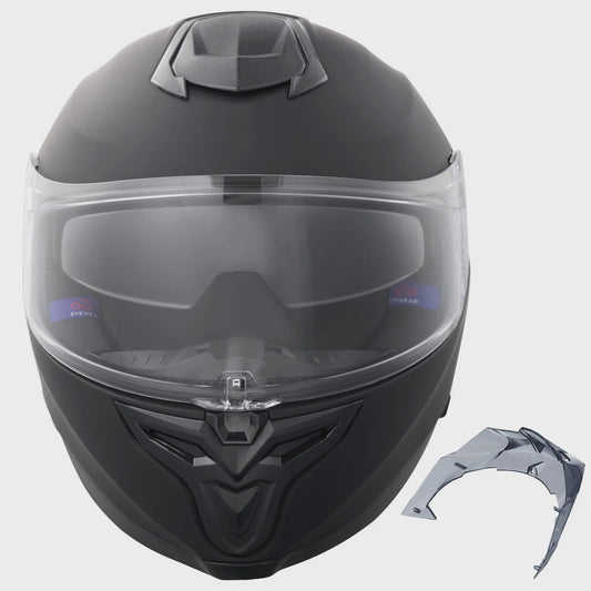 Full Face Motorhelm met Bluetooth Slot & Verwisselbare Lens - Veilig & Comfortabel voor Volwassenen