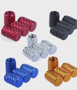 4x Aluminium Ventieldopjes Auto - Universeel & Stijlvol met Knurling Grip