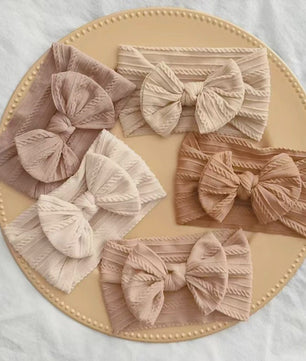 Set van 3 Zachte Baby Hoofdbanden met Strik - Elastisch en Comfortabel voor Newborns