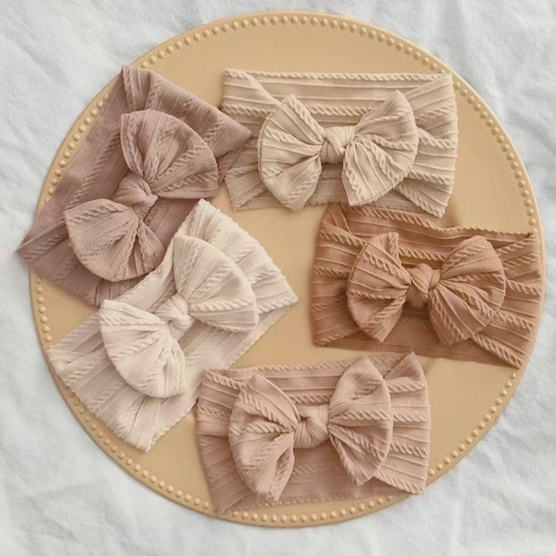Set van 3 Zachte Baby Hoofdbanden met Strik - Elastisch en Comfortabel voor Newborns