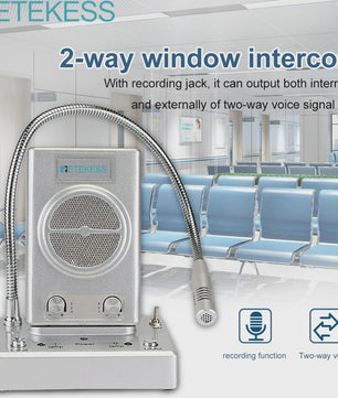 Retekess TW102 Raam Intercom Systeem - 2-Weg Communicatie voor Balie, Bank, Kantoor & Restaurant
