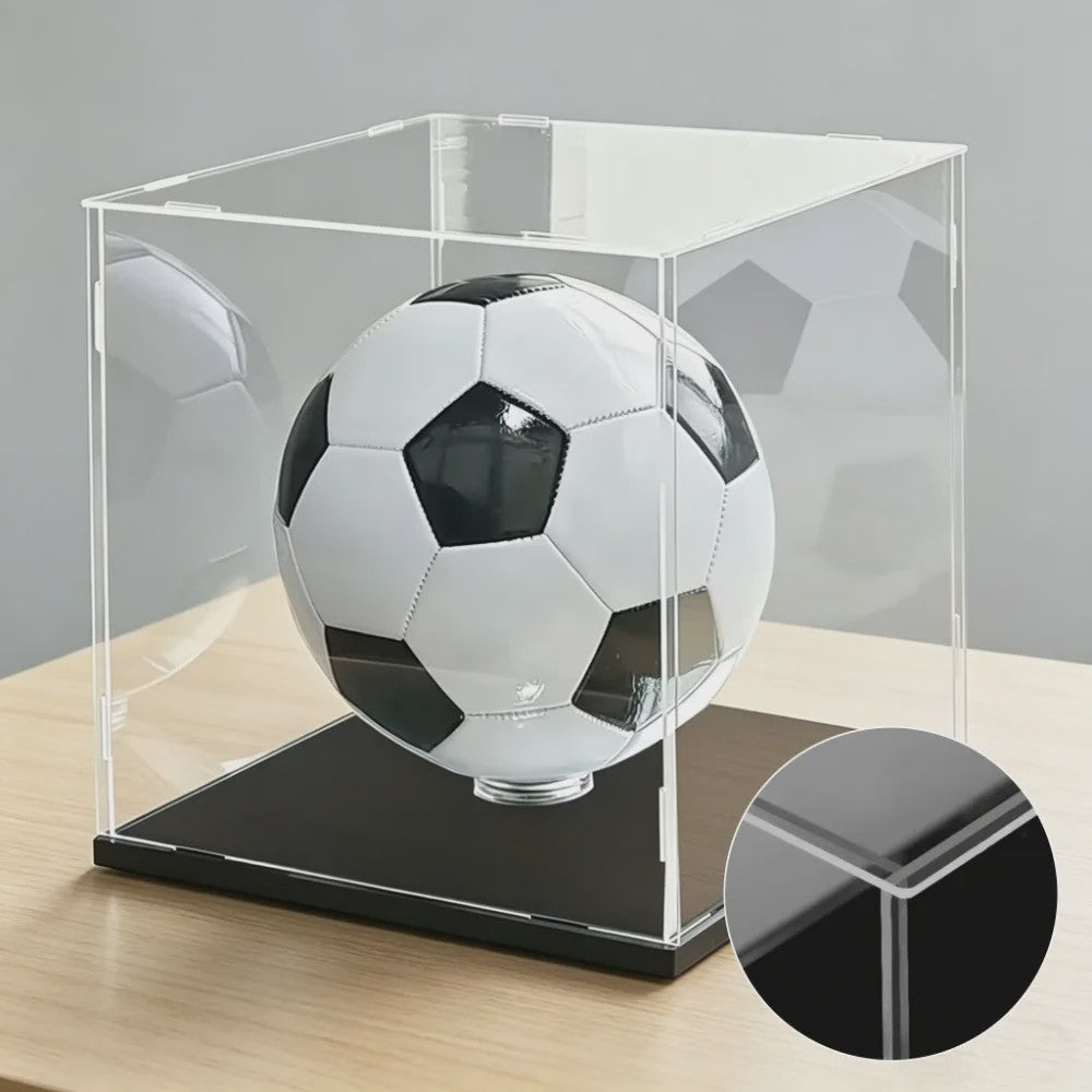 Voetbal Display Case met Balhouder - Acryl Vitrine voor Verzamelingen
