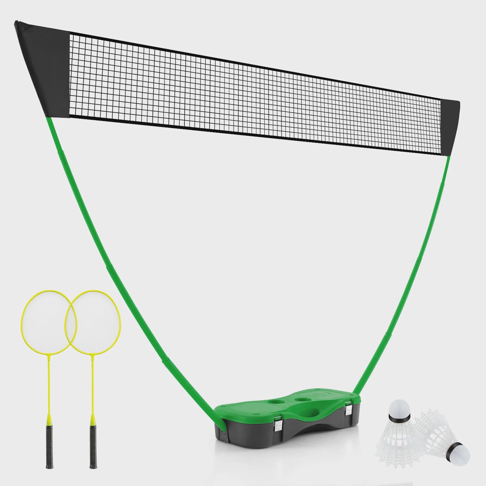 Complete Draagbare Badminton Set met Net, Rackets, Shuttlecocks en Opbergbox