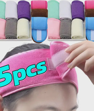 Verstelbare Make-up Haarband (5 Stuks) - Zachte Handdoekstof voor Gezichtsreiniging, Yoga & Spa