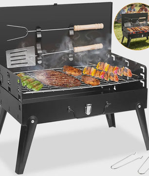 Draagbare Opvouwbare Mini BBQ Grill - Compact en Ideaal voor Buiten
