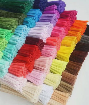 100x Kleurrijke Chenille Stelen Pijpenragers - DIY Knutselmateriaal voor Handgemaakte Creaties
