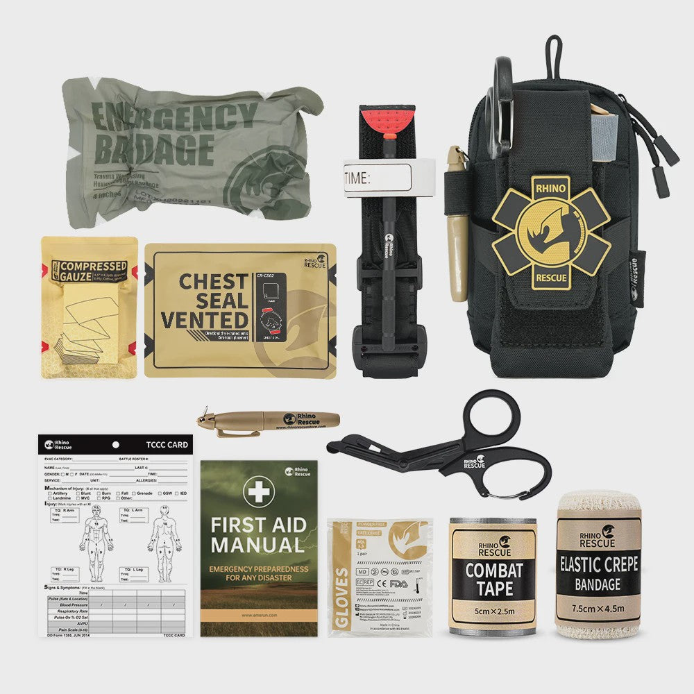 Rhino Rescue EHBO Kit Tactische Molle Pouch - Survival & Outdoor Noodhulp
