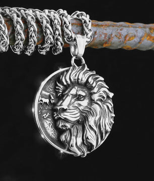 RVS Leeuw Viking Hanger Ketting - Nordic Odin Amulet voor Mannen & Tieners
